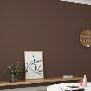 深棕色咖啡色墙纸深咖色褐色电视背景墙壁纸哑光棕咖色纯色无纺布