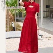 参加婚礼小礼服连衣裙套装，夏性感(夏性感)优雅女装超短外套红色蕾丝吊带裙