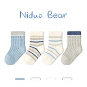 尼多熊2024宝宝袜子，儿童夏季薄款棉袜，婴儿网眼袜男宝透气不勒脚