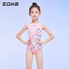 zoke洲克儿童泳衣女童三角，专业训练青少年，比赛女孩竞技大童游泳装