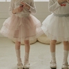 2024春款韩国童装FLO女童萝莉甜美公主蓬蓬纱蕾丝半身裙