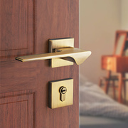 分体门锁静音室内卧室房间门锁黄古铜家用通用型欧式木门锁具把手
