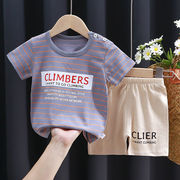 儿童纯棉短袖套装0-8岁女宝宝t恤短裤两件套夏季小中大童男童套装