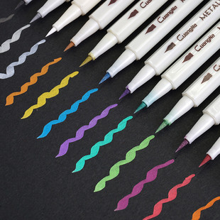 软毛金属色笔12色套装，diy相册笔黑卡专用手工，材料制作配件diy工具
