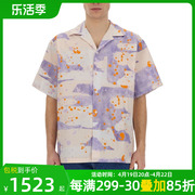 msgm男装简约印有滴水，迷彩图案的保龄球衫，短袖上衣3640me08
