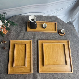 日式竹木制托盘实木盘长方形竹，盘子单个木质，托盘茶盘烧烤盘水果盘