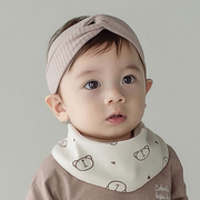 S276韩国进口新生儿男女宝宝全棉小围嘴 婴幼儿童百搭双面口水巾