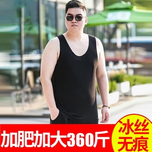 大码男士背心夏季加肥加大无袖，冰丝无痕汗衫，肥佬潮宽松运动打底衫