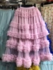 日单定制 2024流行裙子设计感小众粉色蛋糕裙女小个子粉色半身裙