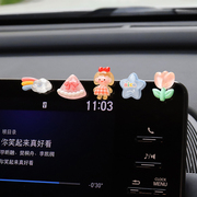 车载显示屏摆件可爱彩虹熊装饰(熊，装饰)创意，电脑屏幕显示器摆件汽车内饰品