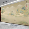 中式定制壁画国画千里江山，书房背景墙客厅电视沙发，剧本杀壁纸墙纸