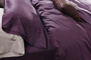 美式深紫色60支贡缎工艺环保细腻长绒棉全棉床单款四件套床上用品