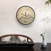 新中式挂钟客厅创意个性家用墙上装饰艺术简约静音时钟中国风壁钟