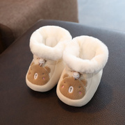 婴儿棉鞋家居冬季鞋子加厚绒，0-1岁宝宝软底不掉保暖新初生(新初生)3-6到12