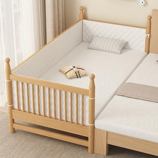 实木儿童床女孩男孩床边床，加宽平接神器宝宝，小床新生婴儿拼接大床