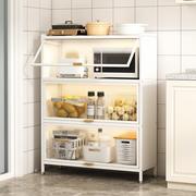 厨房置物架餐边柜收纳柜落地多层带门微波炉烤箱多功能储物柜橱柜