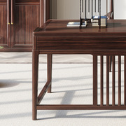 新中式乌金木书桌现代轻奢实木办公一字桌书法写字台书房家具组合