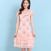 连衣裙夏季超仙温柔气质v领粉玛丽风粉色，修身显瘦气质女神裙
