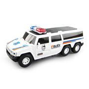 方向盘遥控警车汽车模型仿真儿童玩具车可充电警公安车110男孩特