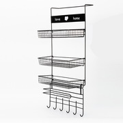 冰箱置物架免打孔厨房日用品铁艺架悬挂式多层收纳架篮框沥水厨房
