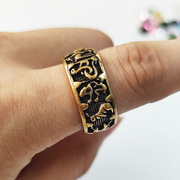 创意黄铜十二生肖戒指指环项链吊坠地摊铜器手把件工艺装饰品