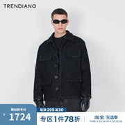 trendiano经典系列绵羊毛，小香风合身呢料外套，男2023冬季