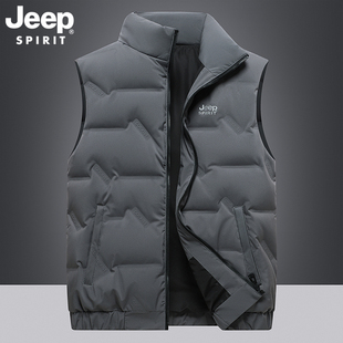 jeep吉普羽绒马甲，男冬季轻薄保暖羽绒服，背心大码外穿休闲运动外套