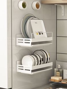 磁吸冰箱厨房碗碟置物架侧收纳壁挂侧面碗盘收纳放碗架沥碗沥水架