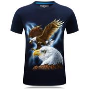 2024新T恤3D短袖男式T恤立体霸气个性圆领T恤有加大码-飞鹰