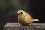 绿檀手把件木雕小鸟摆件文玩，工艺品实木雕刻把玩件简约小饰品