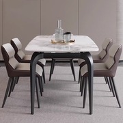 岩板餐桌椅组合轻奢现代简约家用大小户型，长方形餐厅吃饭桌子