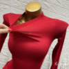 韩国东大门女 一直想要的红色！显身材紧身常规长袖T恤打底衫秋冬