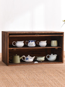 实木储物柜化妆品茶具茶壶收纳柜防尘有机玻璃展示柜整装斗柜茶架