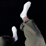 5双短袜男士袜子中筒袜春秋季纯棉，运动防臭吸汗短筒袜女白色ins潮