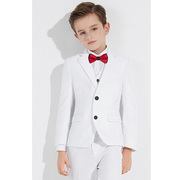 白色儿童西服男小西装男童西服，套装花童礼服主持人，服装钢琴表演服