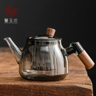 耐高温烟灰玻璃茶壶过滤花茶煮茶壶电陶炉可加热家用功夫泡茶壶
