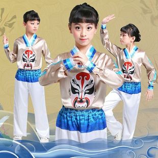 肚兜演出服京剧说唱脸谱六一儿童节表演服装幼儿园小孩舞蹈的衣服