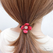 韩国进口发饰四叶草花朵水钻扎头发皮筋发圈女简约气质网红发绳