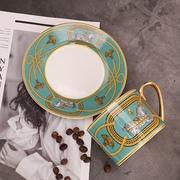 欧式骨瓷咖啡杯碟红色马图陶瓷杯高颜值水杯家用下午茶双杯碟礼盒