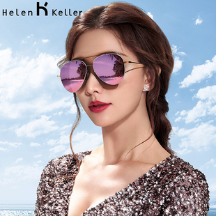 海伦凯勒太阳镜女防紫外线2023偏光大脸显瘦墨镜女高级感ins眼镜