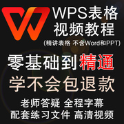 wps表格视频教程officeexcel办公软件，函数零基础，入门到精通课程