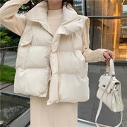 冬季羽绒棉马甲女2023韩版坎肩外穿短款背心时尚百搭棉衣外套