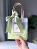 高级感法式森系伴手袋，透明塑料手提袋，喜糖盒蝴蝶结礼物拎袋子