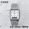 卡西欧CASIO AQ-230A-7B 钢带手表双显数字复古小方块防水电子表