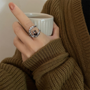 小众设计b感的独特戒指，夸张朋克女食指装饰品时尚个性高级感不