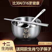 德国食品级碗筷勺子三件套不锈钢儿童防烫宝宝饭碗个人专用