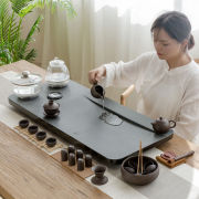 乌金石茶盘套装全自动一体电磁炉烧水茶台整套茶具石头茶道功夫茶