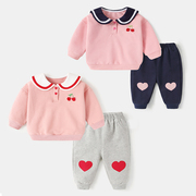宝宝套装春秋运动童装幼儿春季洋气，两件套0-3岁婴儿衣服小童秋装