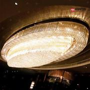 酒店工程灯椭圆形水晶灯大型宴会厅宾馆会所大堂灯具