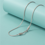 925纯银肖邦链女式 意大利素银钩扣锁骨链穿珠子螺丝设计项链饰品
